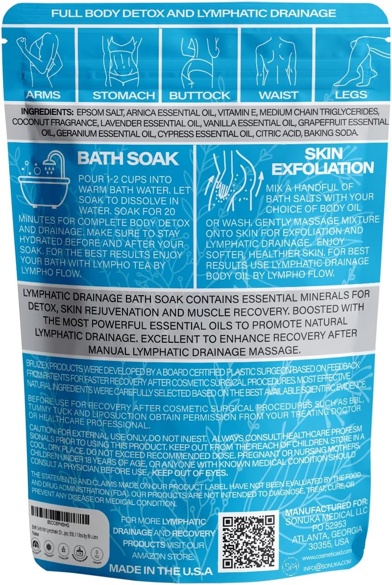 Bruizex Arnica Montana Bath Salts, Epsom Salt Bath Soak with Magnesium, 1lb