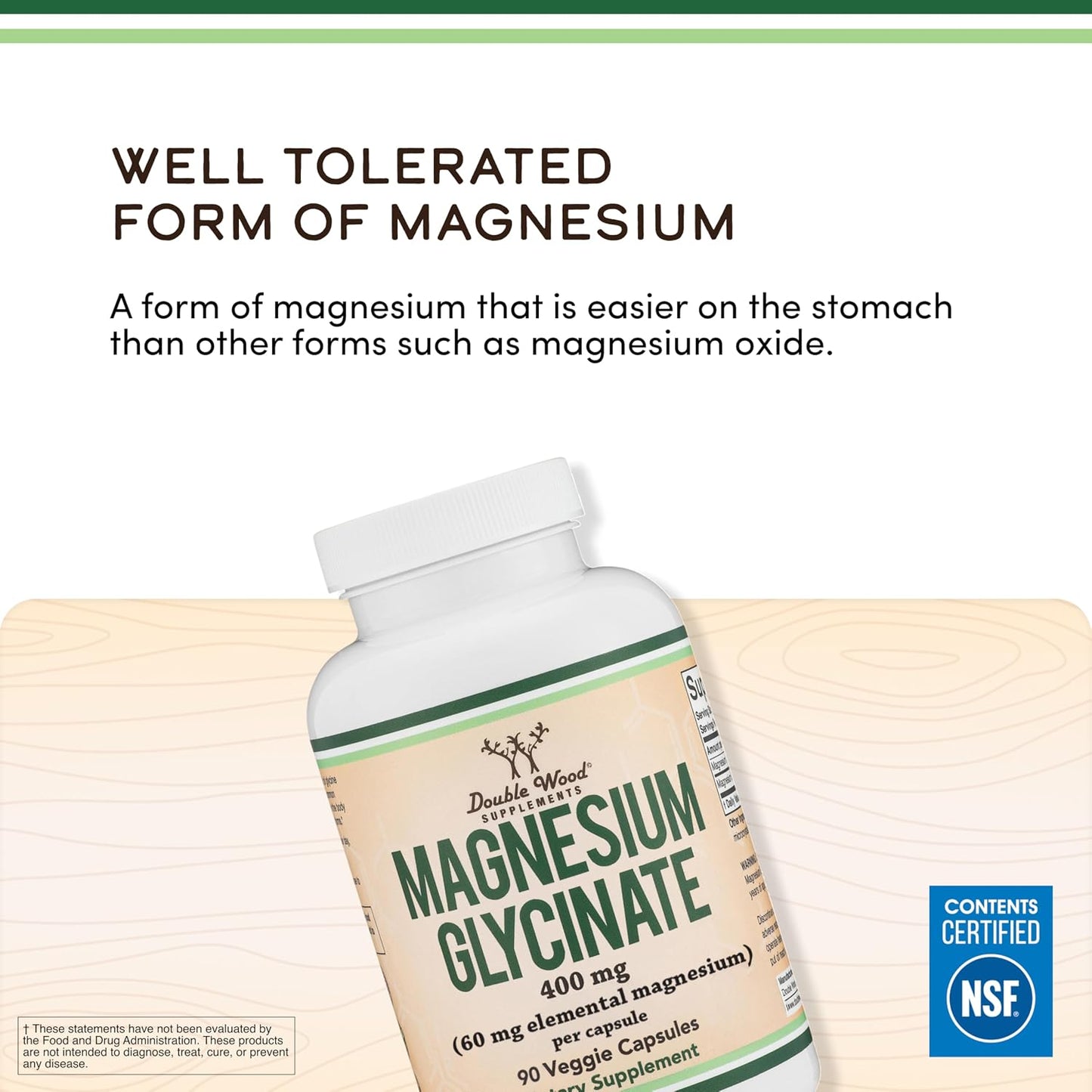 Magnesium Glycinate 400mg for Sleep, Relaxation, and Recovery, 180 Capsules