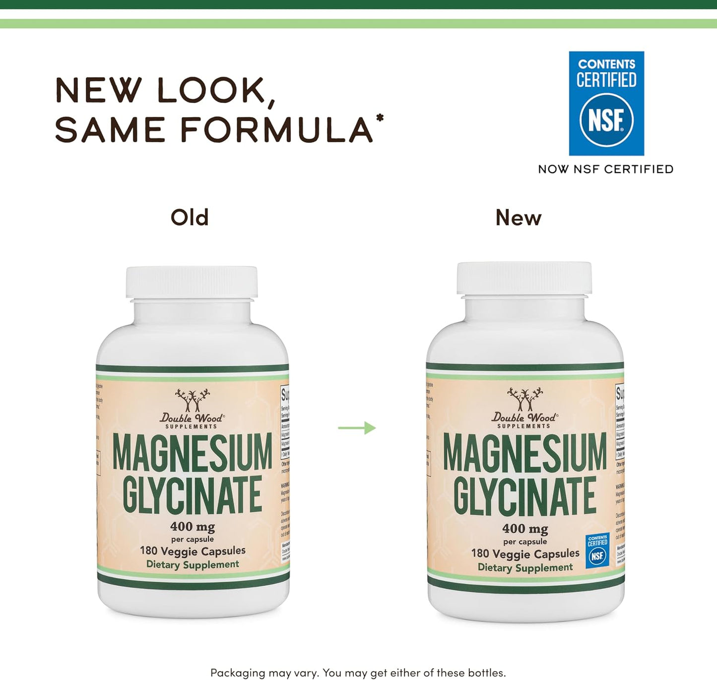 Magnesium Glycinate 400mg for Sleep, Relaxation, and Recovery, 180 Capsules