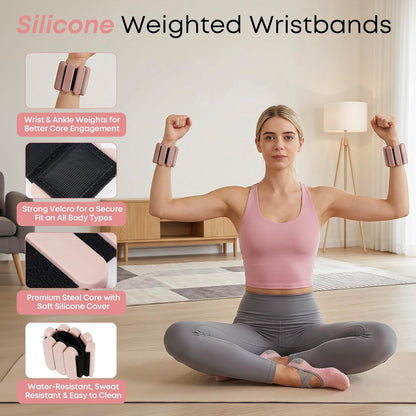 Home Pilates Kit for Women and Beginners, Pilates Ring and Ball Set with Resistance Bands, Wrist and Ankle Weights, Stretch Strap and Core Sliders and More for Full Body Toning