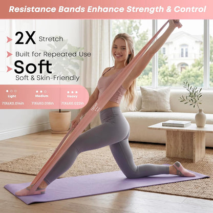 Home Pilates Kit for Women and Beginners, Pilates Ring and Ball Set with Resistance Bands, Wrist and Ankle Weights, Stretch Strap and Core Sliders and More for Full Body Toning