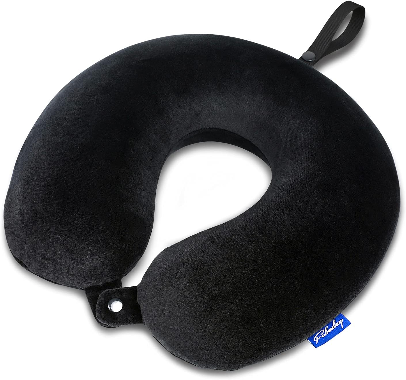 Travel Neck Pillow Memory Foam for Airplane Traveling Gray Blue