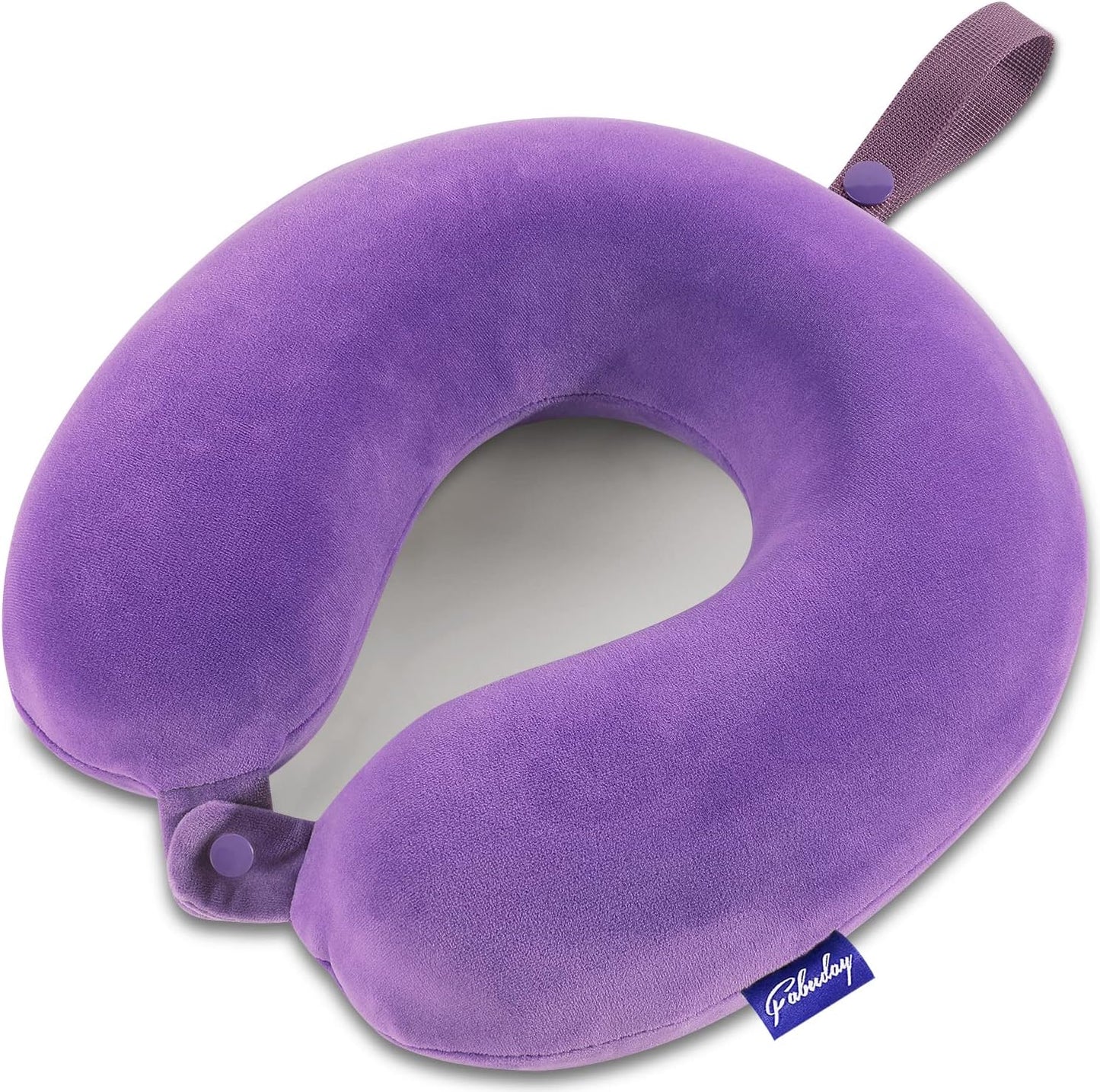 Travel Neck Pillow Memory Foam for Airplane Traveling Gray Blue