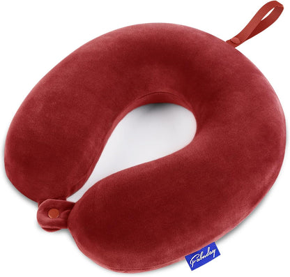Travel Neck Pillow Memory Foam for Airplane Traveling Gray Blue