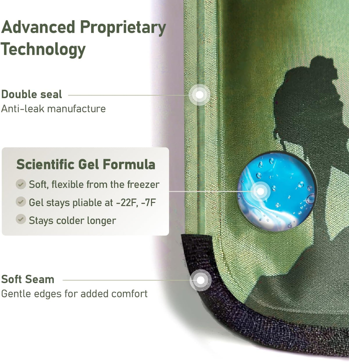 Flexible Neck Ice Pack Wrap 8" x 23", Soft Gel, Hands-Free