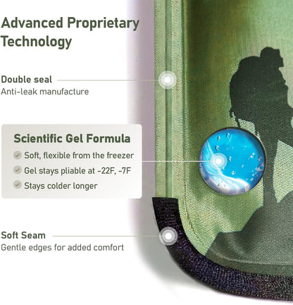 Flexible Neck Ice Pack Wrap 8" x 23", Soft Gel, Hands-Free