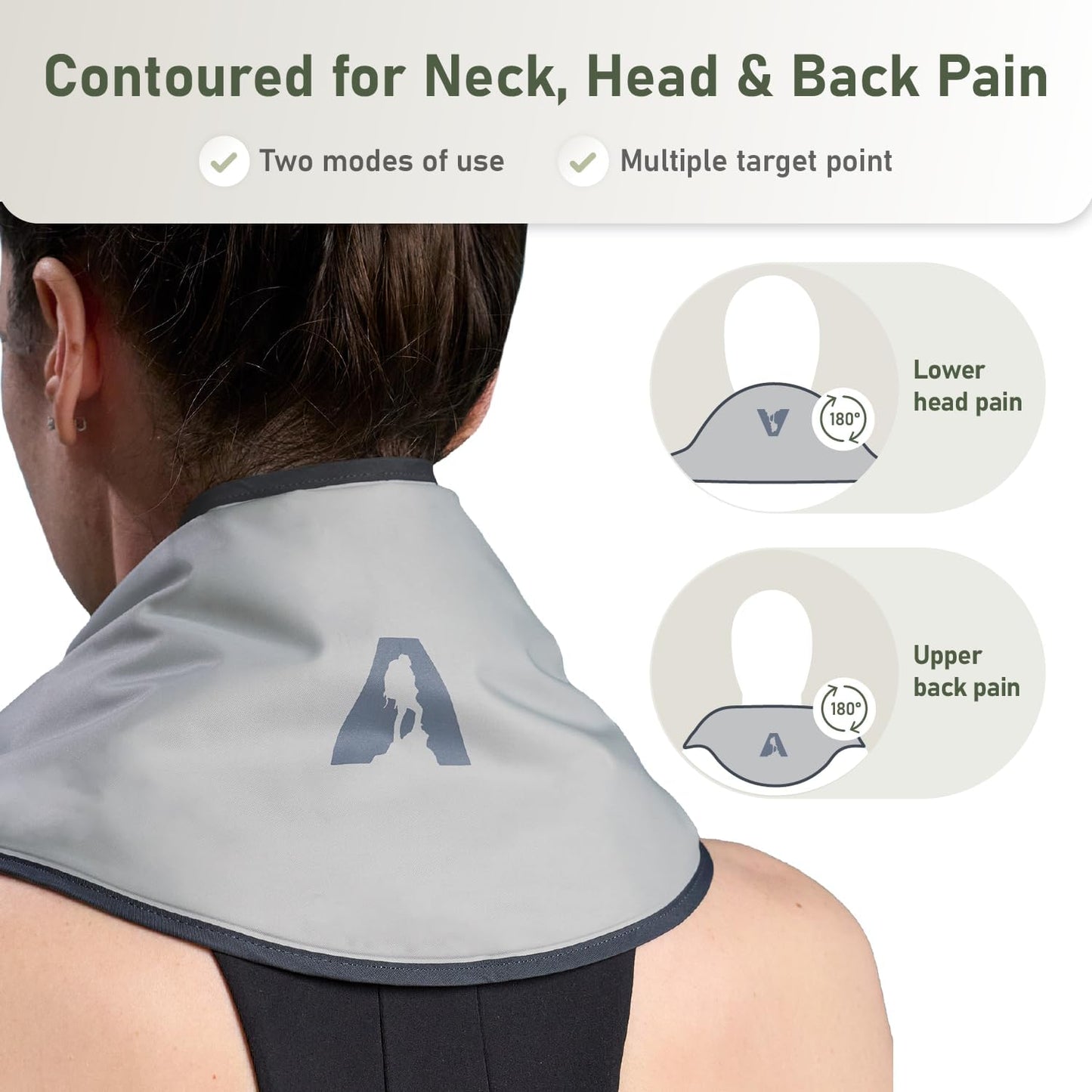 Flexible Neck Ice Pack Wrap 8" x 23", Soft Gel, Hands-Free