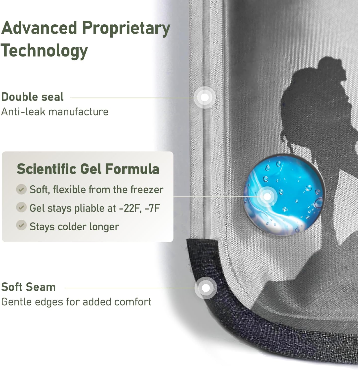 Flexible Neck Ice Pack Wrap 8" x 23", Soft Gel, Hands-Free
