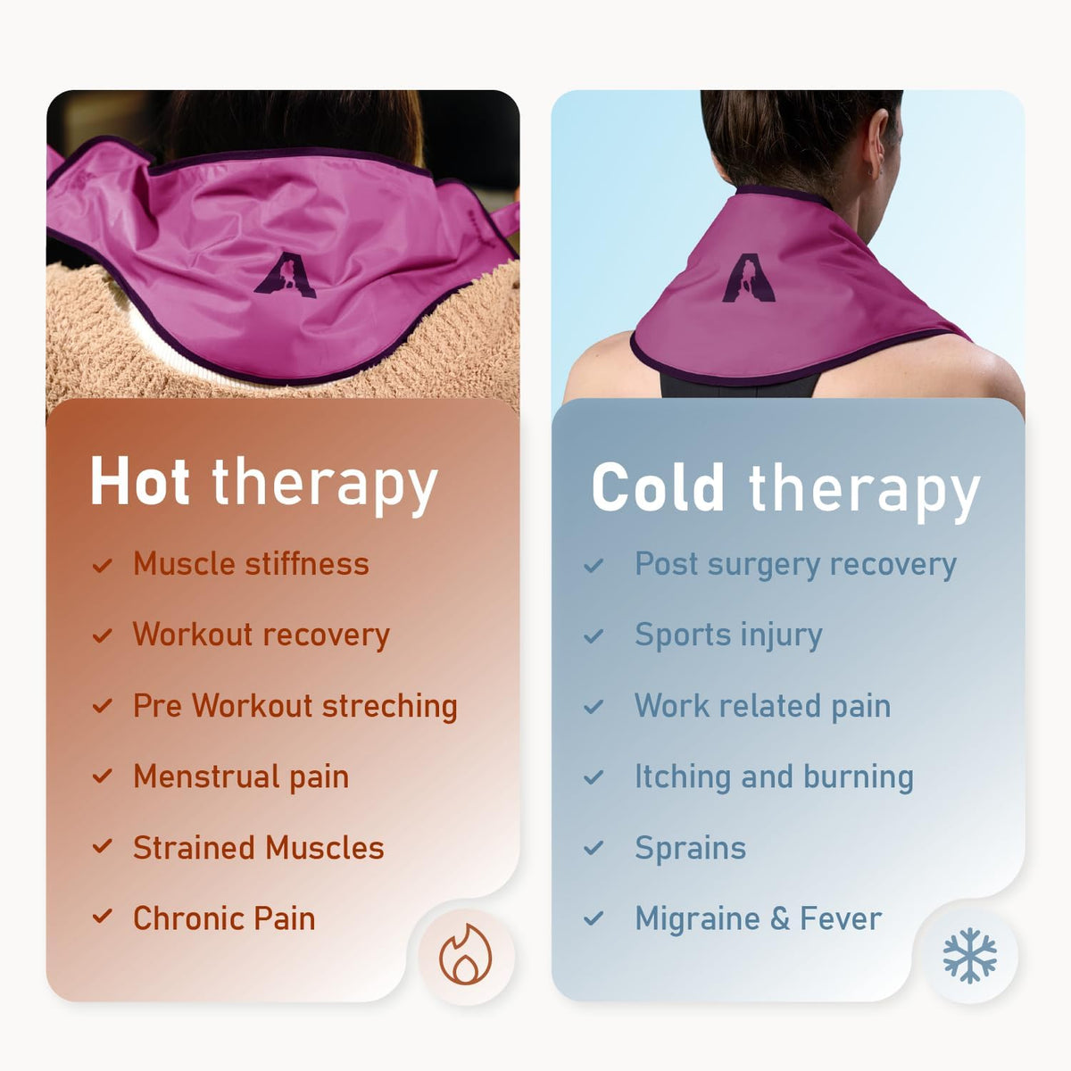 Flexible Neck Ice Pack Wrap 8" x 23", Soft Gel, Hands-Free
