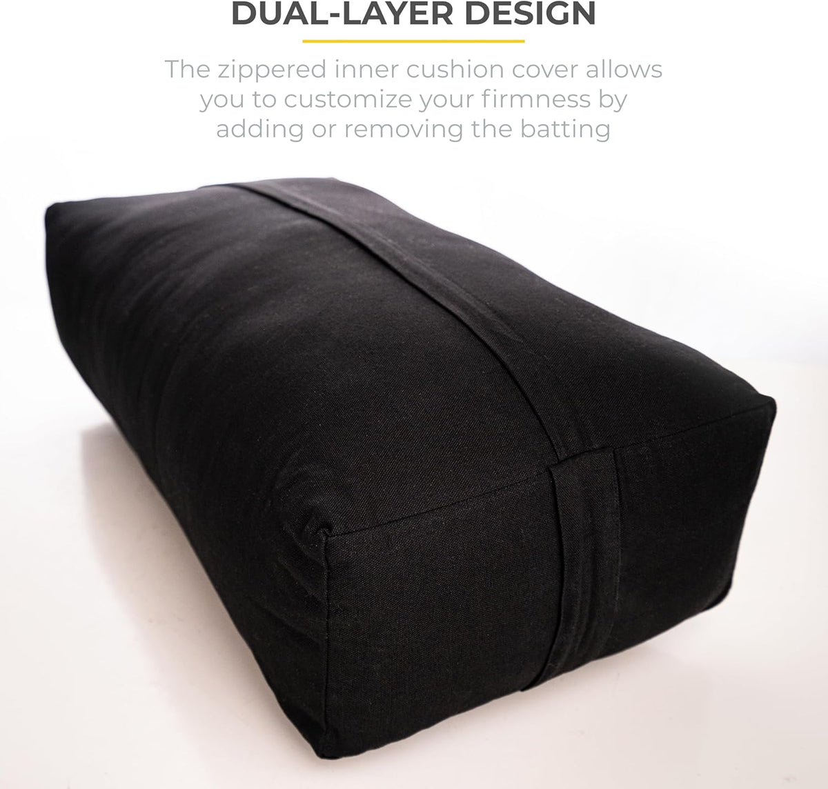 Firm Large Yoga Bolster, 24x12x6in | Bulk Workout Brick for Stretching, Pilates, and Workout, Firm and Supportive Exercise Blocks for Home, Schools, and Studios