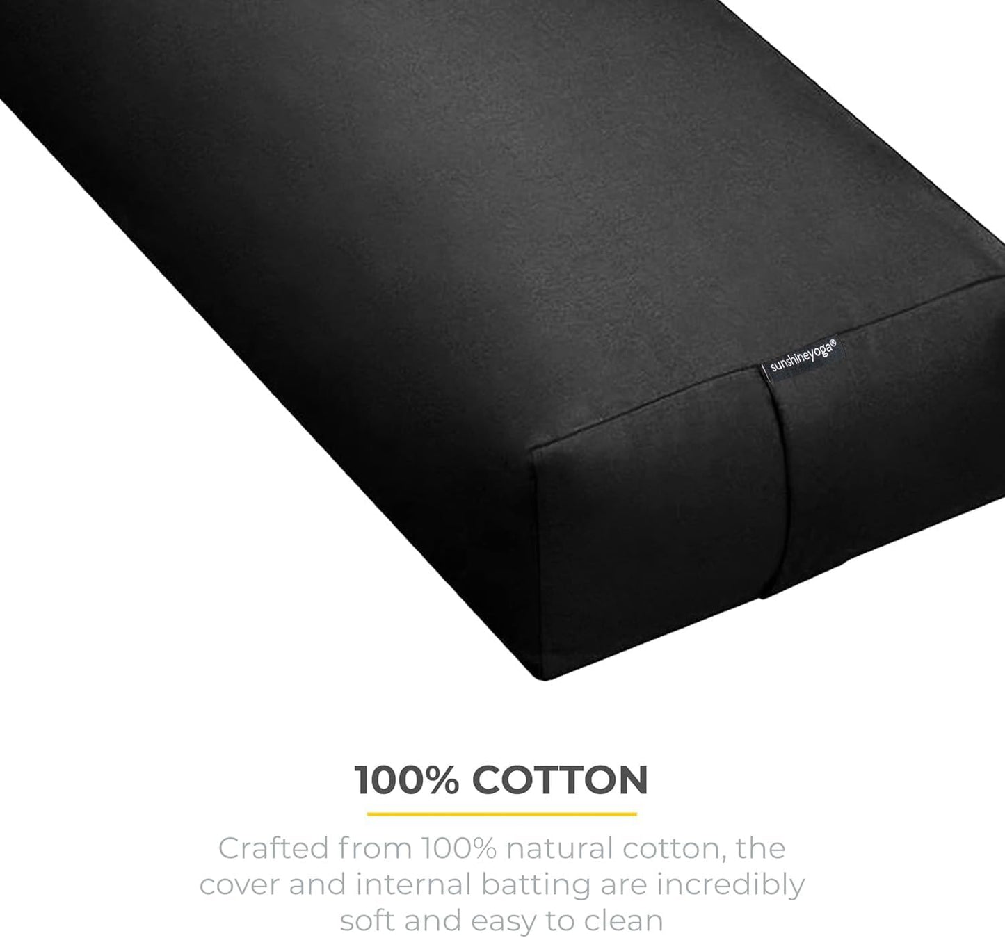 Firm Large Yoga Bolster, 24x12x6in | Bulk Workout Brick for Stretching, Pilates, and Workout, Firm and Supportive Exercise Blocks for Home, Schools, and Studios