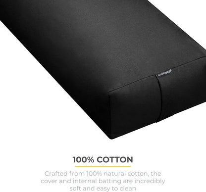 Firm Large Yoga Bolster, 24x12x6in | Bulk Workout Brick for Stretching, Pilates, and Workout, Firm and Supportive Exercise Blocks for Home, Schools, and Studios