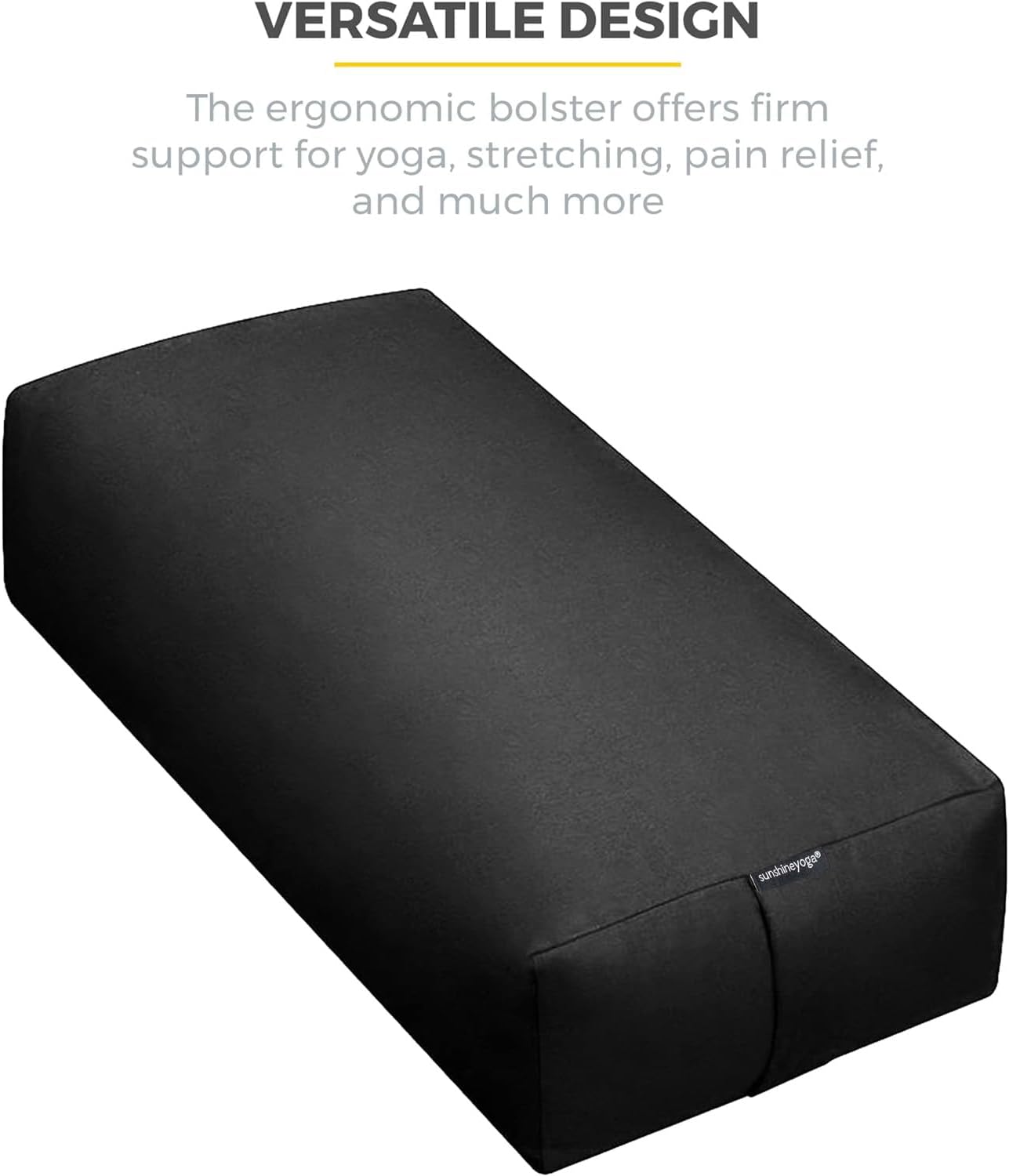 Firm Large Yoga Bolster, 24x12x6in | Bulk Workout Brick for Stretching, Pilates, and Workout, Firm and Supportive Exercise Blocks for Home, Schools, and Studios