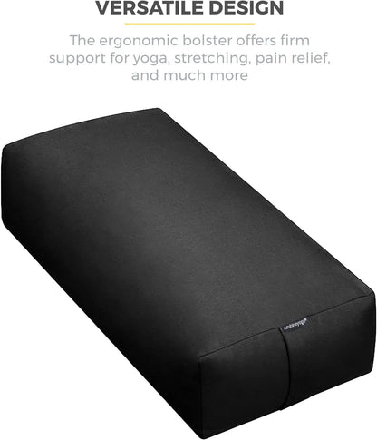 Firm Large Yoga Bolster, 24x12x6in | Bulk Workout Brick for Stretching, Pilates, and Workout, Firm and Supportive Exercise Blocks for Home, Schools, and Studios