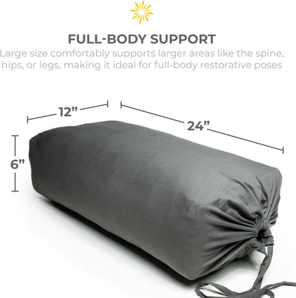 Firm Large Yoga Bolster, 24x12x6in | Bulk Workout Brick for Stretching, Pilates, and Workout, Firm and Supportive Exercise Blocks for Home, Schools, and Studios