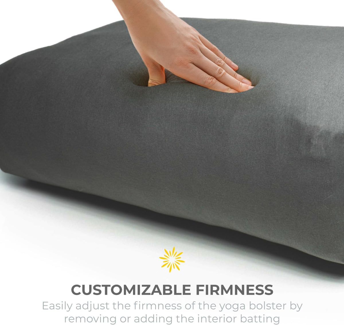 Firm Large Yoga Bolster, 24x12x6in | Bulk Workout Brick for Stretching, Pilates, and Workout, Firm and Supportive Exercise Blocks for Home, Schools, and Studios