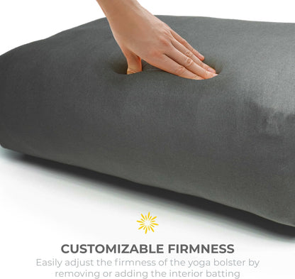 Firm Large Yoga Bolster, 24x12x6in | Bulk Workout Brick for Stretching, Pilates, and Workout, Firm and Supportive Exercise Blocks for Home, Schools, and Studios