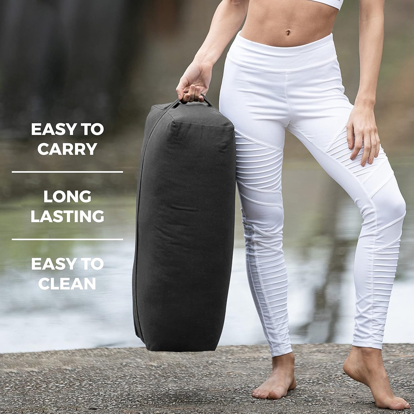 Firm Large Yoga Bolster, 24x12x6in | Bulk Workout Brick for Stretching, Pilates, and Workout, Firm and Supportive Exercise Blocks for Home, Schools, and Studios