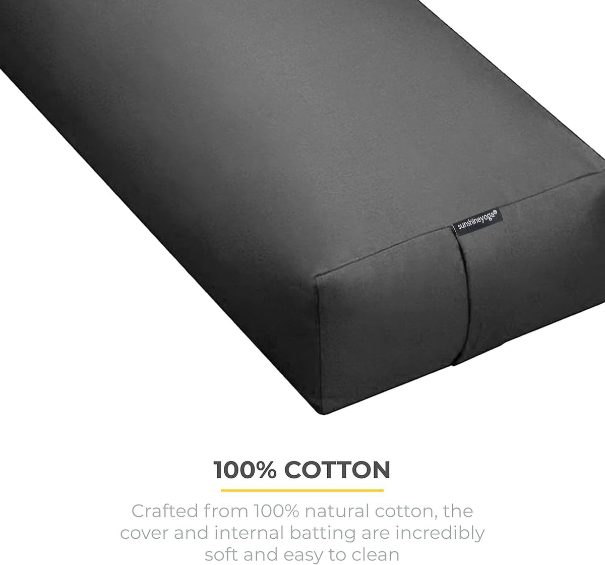 Firm Large Yoga Bolster, 24x12x6in | Bulk Workout Brick for Stretching, Pilates, and Workout, Firm and Supportive Exercise Blocks for Home, Schools, and Studios