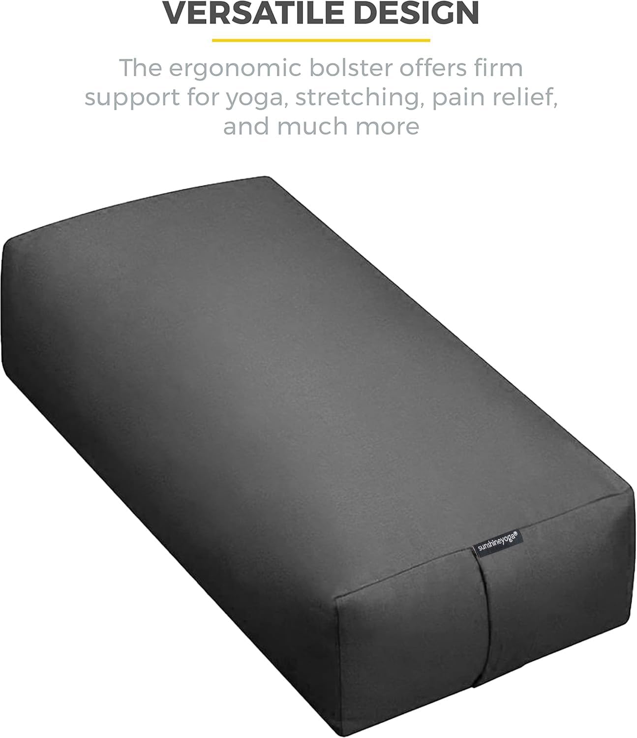 Firm Large Yoga Bolster, 24x12x6in | Bulk Workout Brick for Stretching, Pilates, and Workout, Firm and Supportive Exercise Blocks for Home, Schools, and Studios
