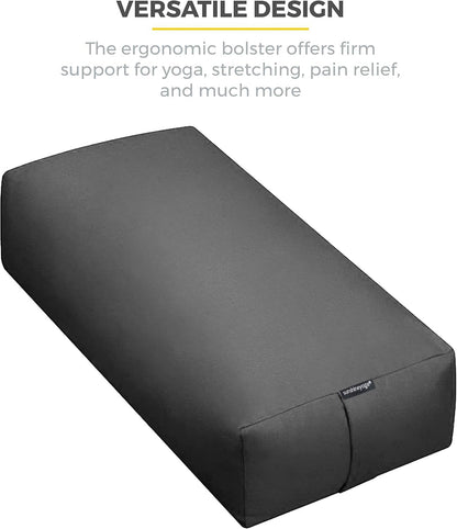 Firm Large Yoga Bolster, 24x12x6in | Bulk Workout Brick for Stretching, Pilates, and Workout, Firm and Supportive Exercise Blocks for Home, Schools, and Studios