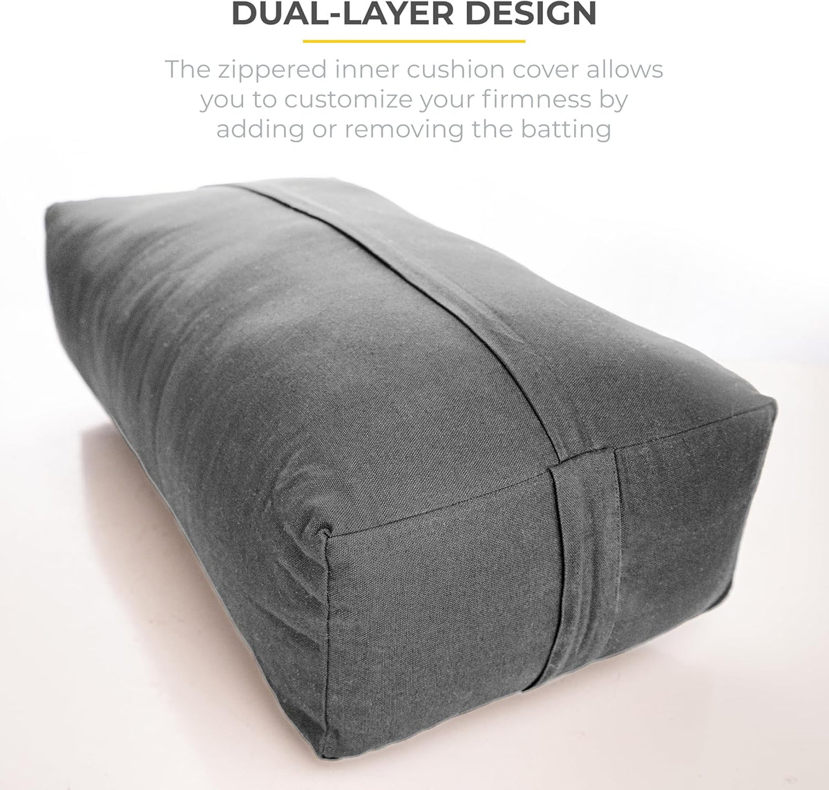 Firm Large Yoga Bolster, 24x12x6in | Bulk Workout Brick for Stretching, Pilates, and Workout, Firm and Supportive Exercise Blocks for Home, Schools, and Studios