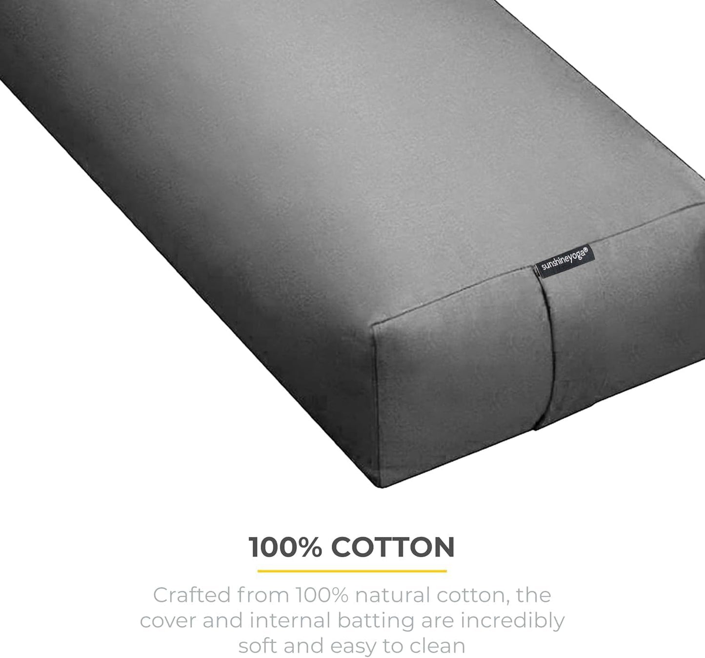 Firm Large Yoga Bolster, 24x12x6in | Bulk Workout Brick for Stretching, Pilates, and Workout, Firm and Supportive Exercise Blocks for Home, Schools, and Studios