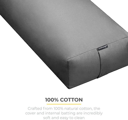 Firm Large Yoga Bolster, 24x12x6in | Bulk Workout Brick for Stretching, Pilates, and Workout, Firm and Supportive Exercise Blocks for Home, Schools, and Studios