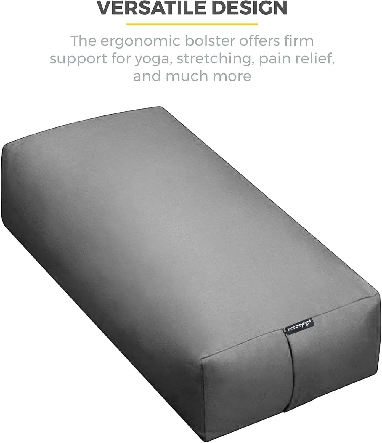 Firm Large Yoga Bolster, 24x12x6in | Bulk Workout Brick for Stretching, Pilates, and Workout, Firm and Supportive Exercise Blocks for Home, Schools, and Studios