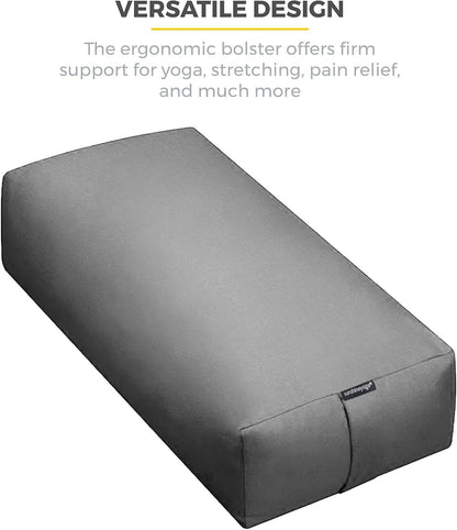 Firm Large Yoga Bolster, 24x12x6in | Bulk Workout Brick for Stretching, Pilates, and Workout, Firm and Supportive Exercise Blocks for Home, Schools, and Studios