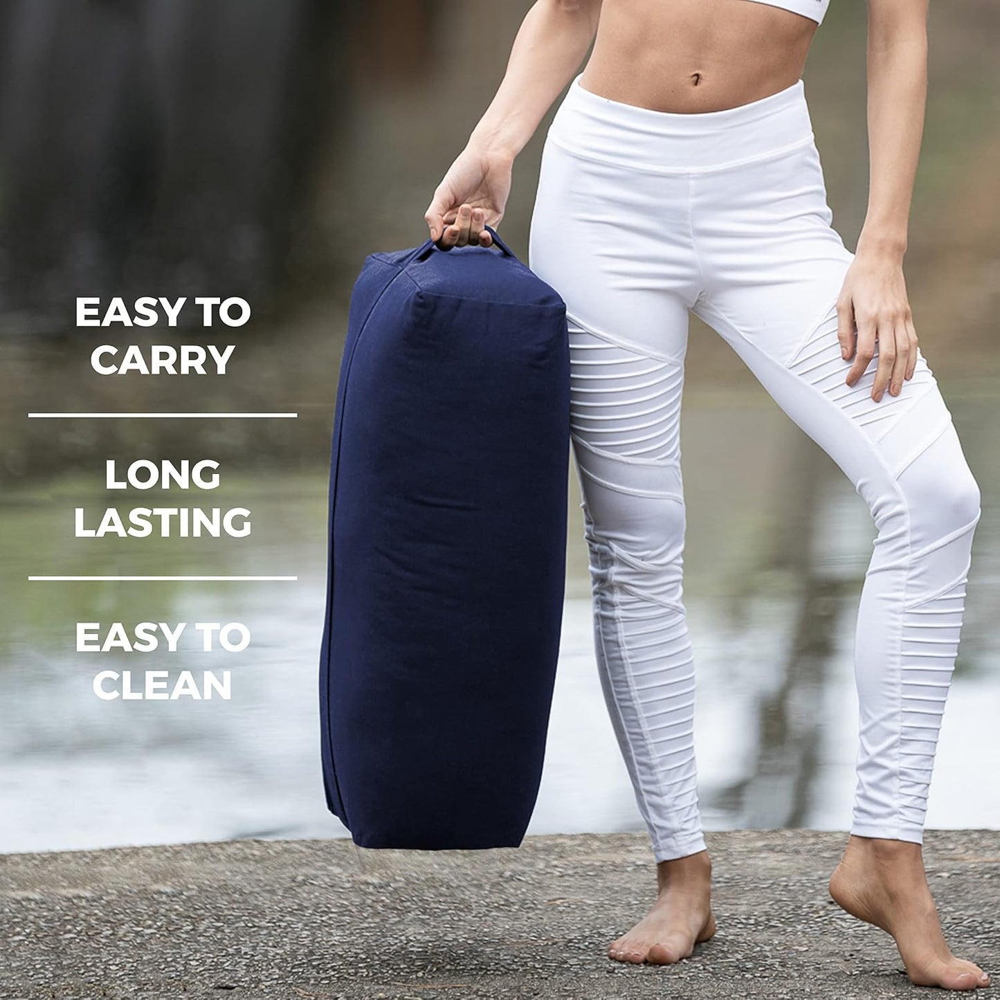 Firm Large Yoga Bolster, 24x12x6in | Bulk Workout Brick for Stretching, Pilates, and Workout, Firm and Supportive Exercise Blocks for Home, Schools, and Studios