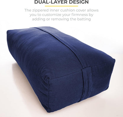 Firm Large Yoga Bolster, 24x12x6in | Bulk Workout Brick for Stretching, Pilates, and Workout, Firm and Supportive Exercise Blocks for Home, Schools, and Studios
