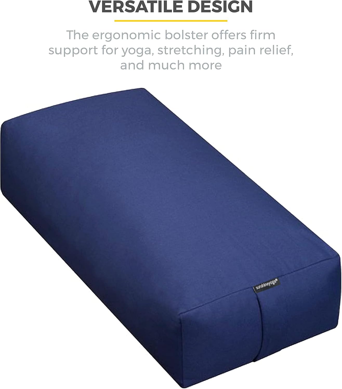 Firm Large Yoga Bolster, 24x12x6in | Bulk Workout Brick for Stretching, Pilates, and Workout, Firm and Supportive Exercise Blocks for Home, Schools, and Studios