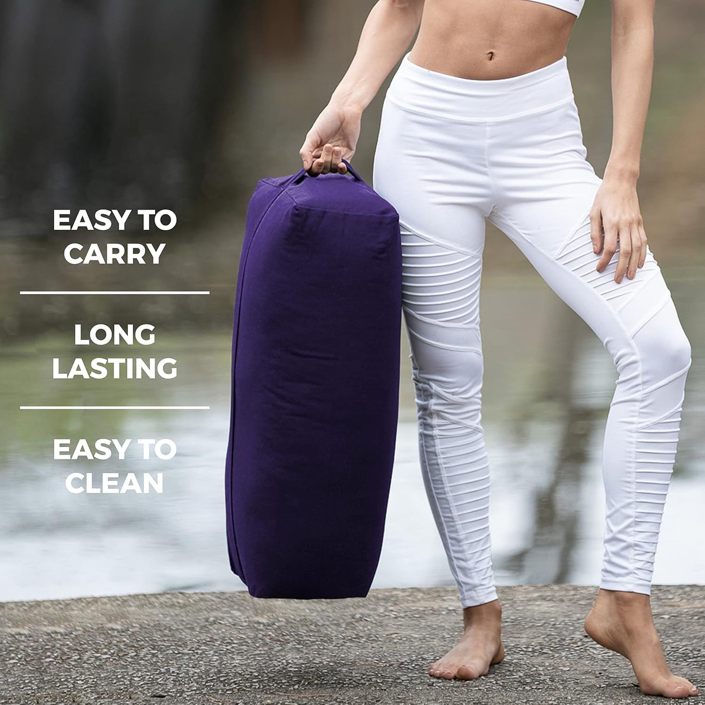 Firm Large Yoga Bolster, 24x12x6in | Bulk Workout Brick for Stretching, Pilates, and Workout, Firm and Supportive Exercise Blocks for Home, Schools, and Studios