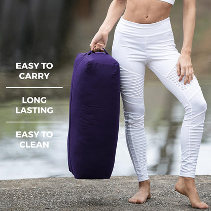 Firm Large Yoga Bolster, 24x12x6in | Bulk Workout Brick for Stretching, Pilates, and Workout, Firm and Supportive Exercise Blocks for Home, Schools, and Studios