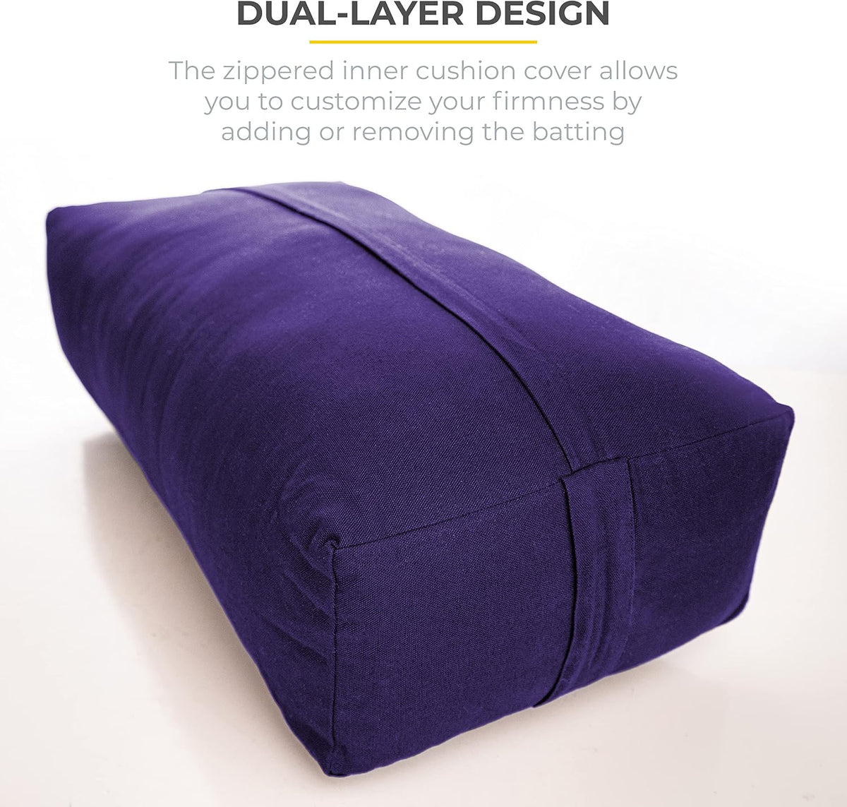 Firm Large Yoga Bolster, 24x12x6in | Bulk Workout Brick for Stretching, Pilates, and Workout, Firm and Supportive Exercise Blocks for Home, Schools, and Studios
