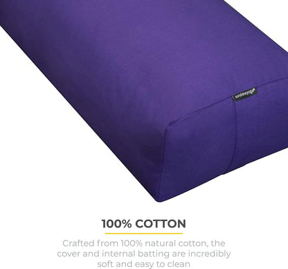 Firm Large Yoga Bolster, 24x12x6in | Bulk Workout Brick for Stretching, Pilates, and Workout, Firm and Supportive Exercise Blocks for Home, Schools, and Studios