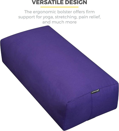 Firm Large Yoga Bolster, 24x12x6in | Bulk Workout Brick for Stretching, Pilates, and Workout, Firm and Supportive Exercise Blocks for Home, Schools, and Studios
