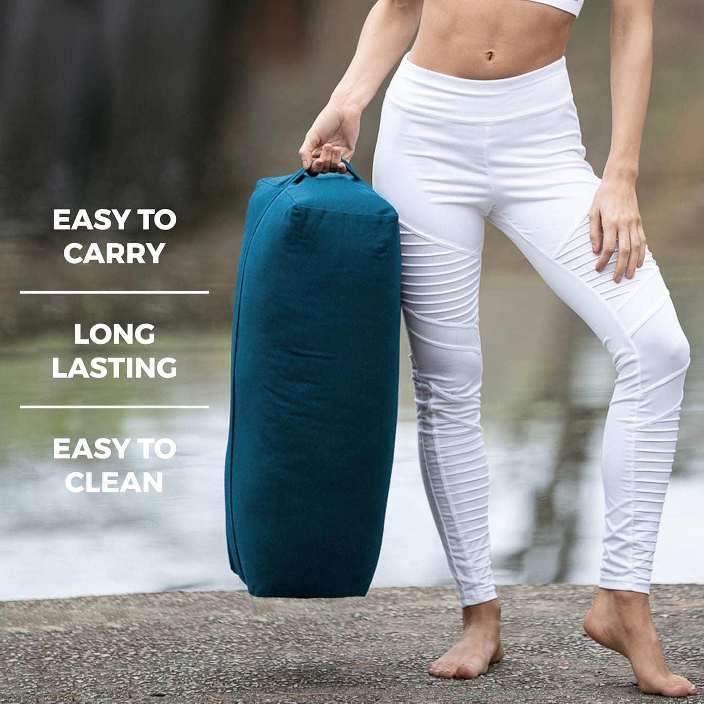 Firm Large Yoga Bolster, 24x12x6in | Bulk Workout Brick for Stretching, Pilates, and Workout, Firm and Supportive Exercise Blocks for Home, Schools, and Studios