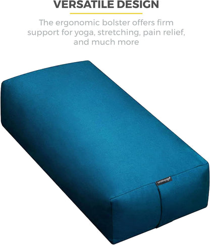 Firm Large Yoga Bolster, 24x12x6in | Bulk Workout Brick for Stretching, Pilates, and Workout, Firm and Supportive Exercise Blocks for Home, Schools, and Studios
