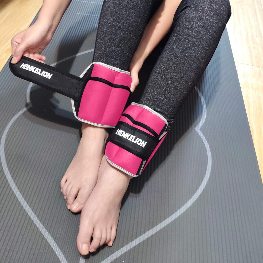 1 Pair 2 3 5 10 Lbs Adjustable Ankle Weights for Women Men Kids, Strength Training Wrist and Ankle Weights Sets for Gym, Fitness Workout, Running, Lifting - Black Grey Pink Blue Purple