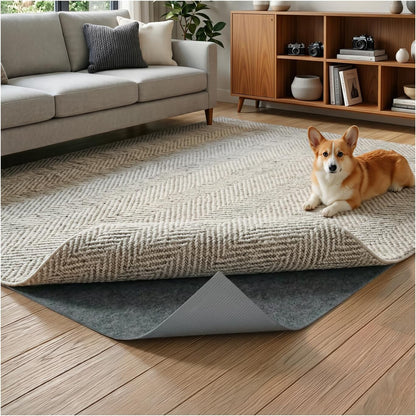 Felt Rug Pad, 2 x 3 Ft Rubber Non-Slip Rug Pad Gripper, Keep Rugs Secure and in Place, Extra Strong Under Carpet Mat Cushion - for All Floors