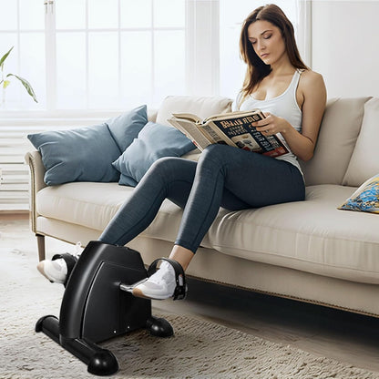 Mini Exercise Bike, Under Desk Bike Pedal Exerciser Portable Foot Cycle Arm & Leg Peddler Machine with LCD Screen Displays