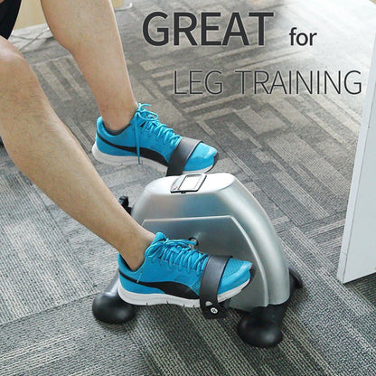 Mini Exercise Bike, Under Desk Bike Pedal Exerciser Portable Foot Cycle Arm & Leg Peddler Machine with LCD Screen Displays