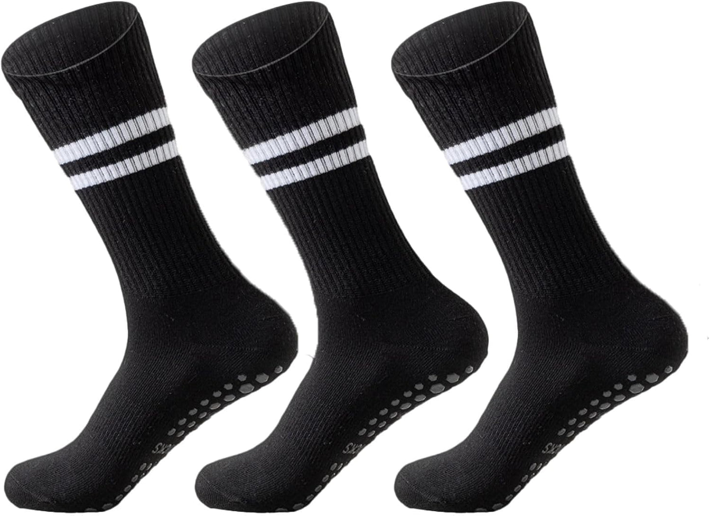 Pilates Socks With Grips for Women:Cute Non Slip Crew Gripper Yoga Sock-Grippy Sticky for Hospital/Dance Barre/Workout