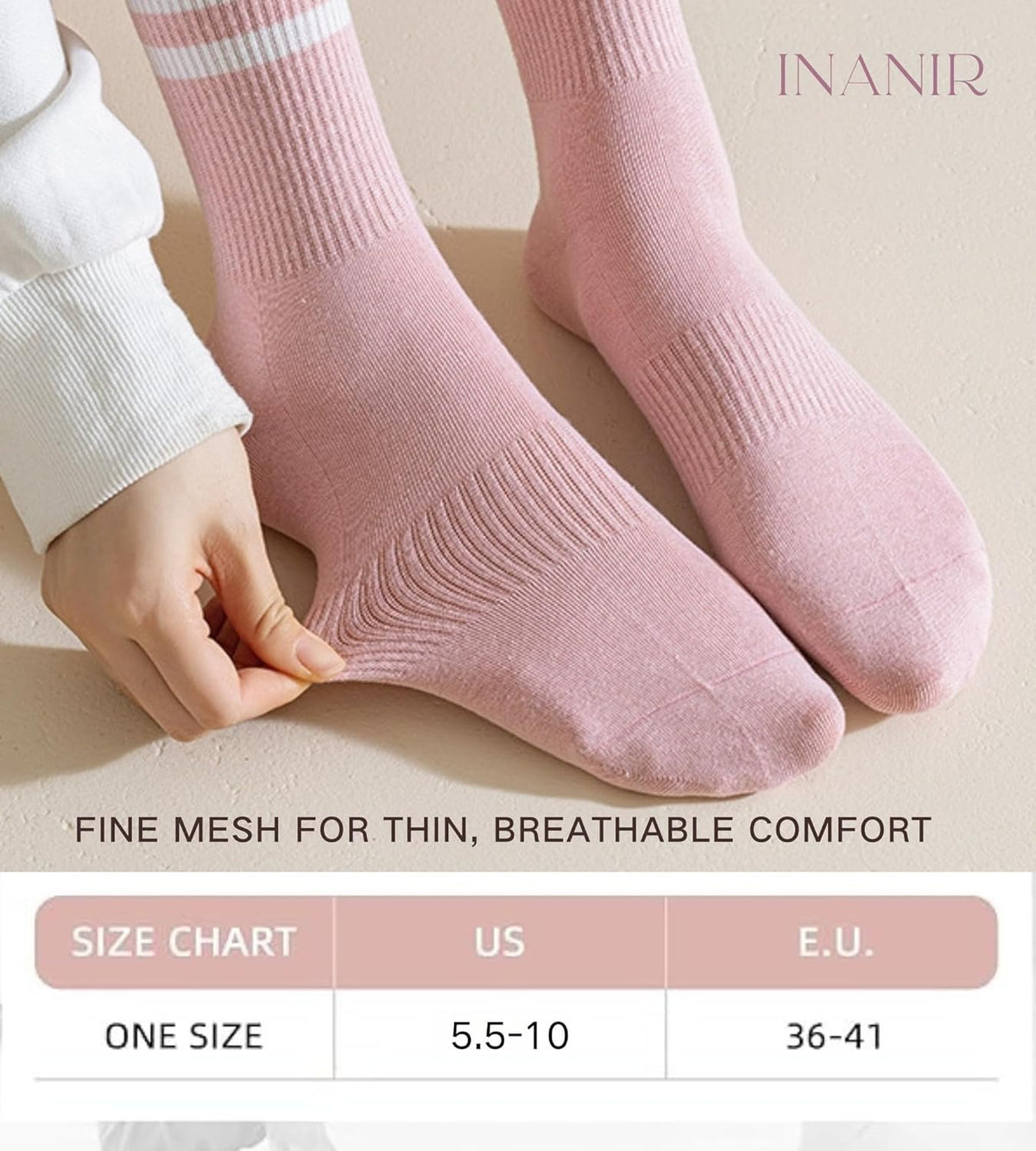 Pilates Socks With Grips for Women:Cute Non Slip Crew Gripper Yoga Sock-Grippy Sticky for Hospital/Dance Barre/Workout
