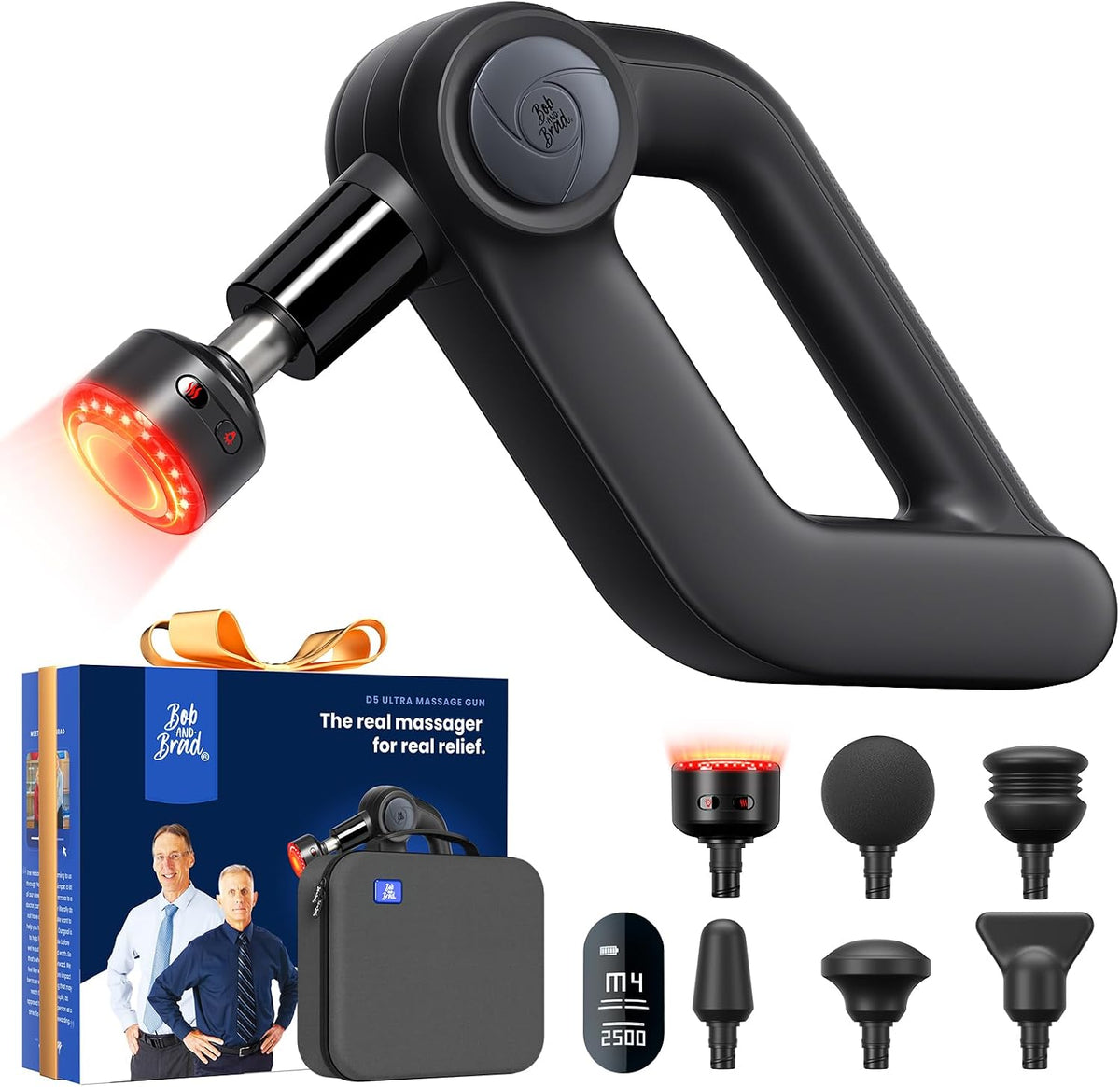 D5 Pro Plus Handheld Massage Gun with Heat, FSA-HSA Eligible Deep Tissue Percussion Massage Gun, Powerful Muscle Massager for Athletes Fitness Workout & Daily Recovery, Birthday Gift