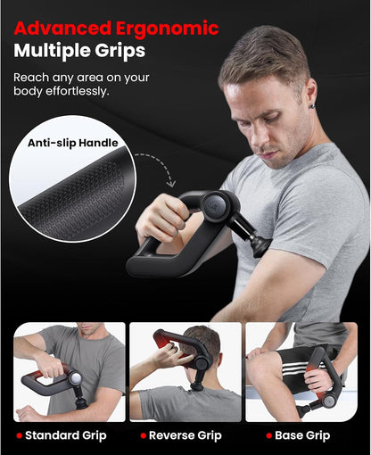 D5 Pro Plus Handheld Massage Gun with Heat, FSA-HSA Eligible Deep Tissue Percussion Massage Gun, Powerful Muscle Massager for Athletes Fitness Workout & Daily Recovery, Birthday Gift