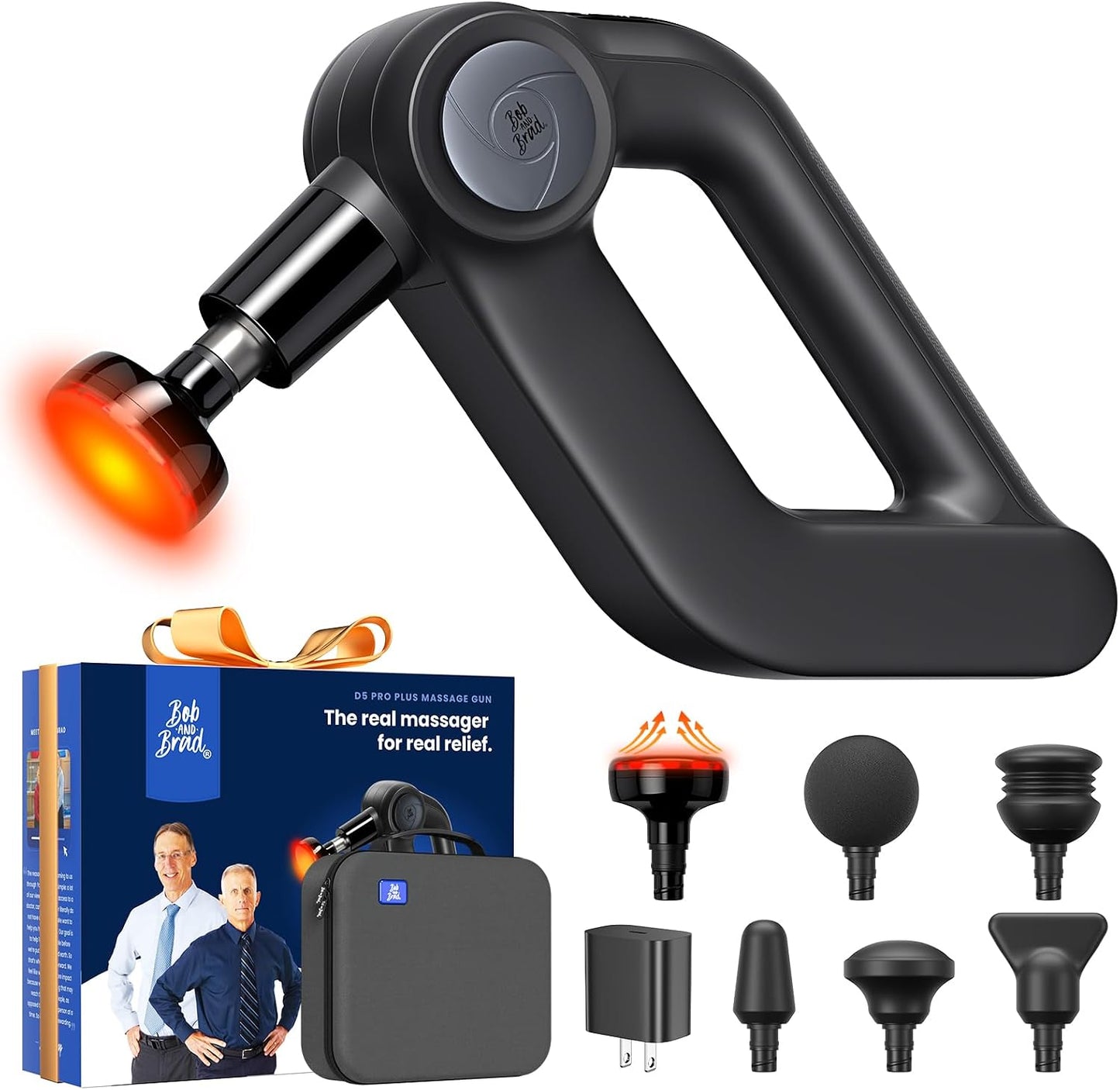D5 Pro Plus Handheld Massage Gun with Heat, FSA-HSA Eligible Deep Tissue Percussion Massage Gun, Powerful Muscle Massager for Athletes Fitness Workout & Daily Recovery, Birthday Gift