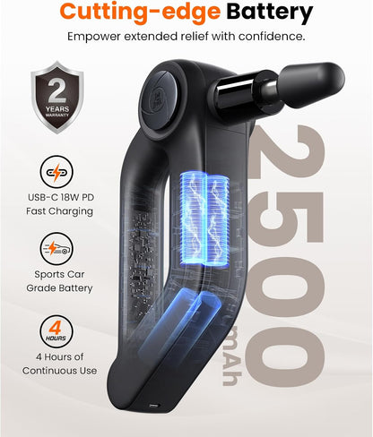 D5 Pro Plus Handheld Massage Gun with Heat, FSA-HSA Eligible Deep Tissue Percussion Massage Gun, Powerful Muscle Massager for Athletes Fitness Workout & Daily Recovery, Birthday Gift